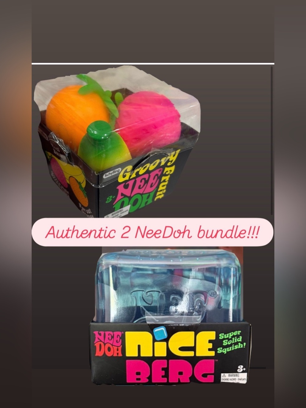 NeeDoh Nice Berg & Groovy Fruit Squishies - 🍊🍓🍌🧊